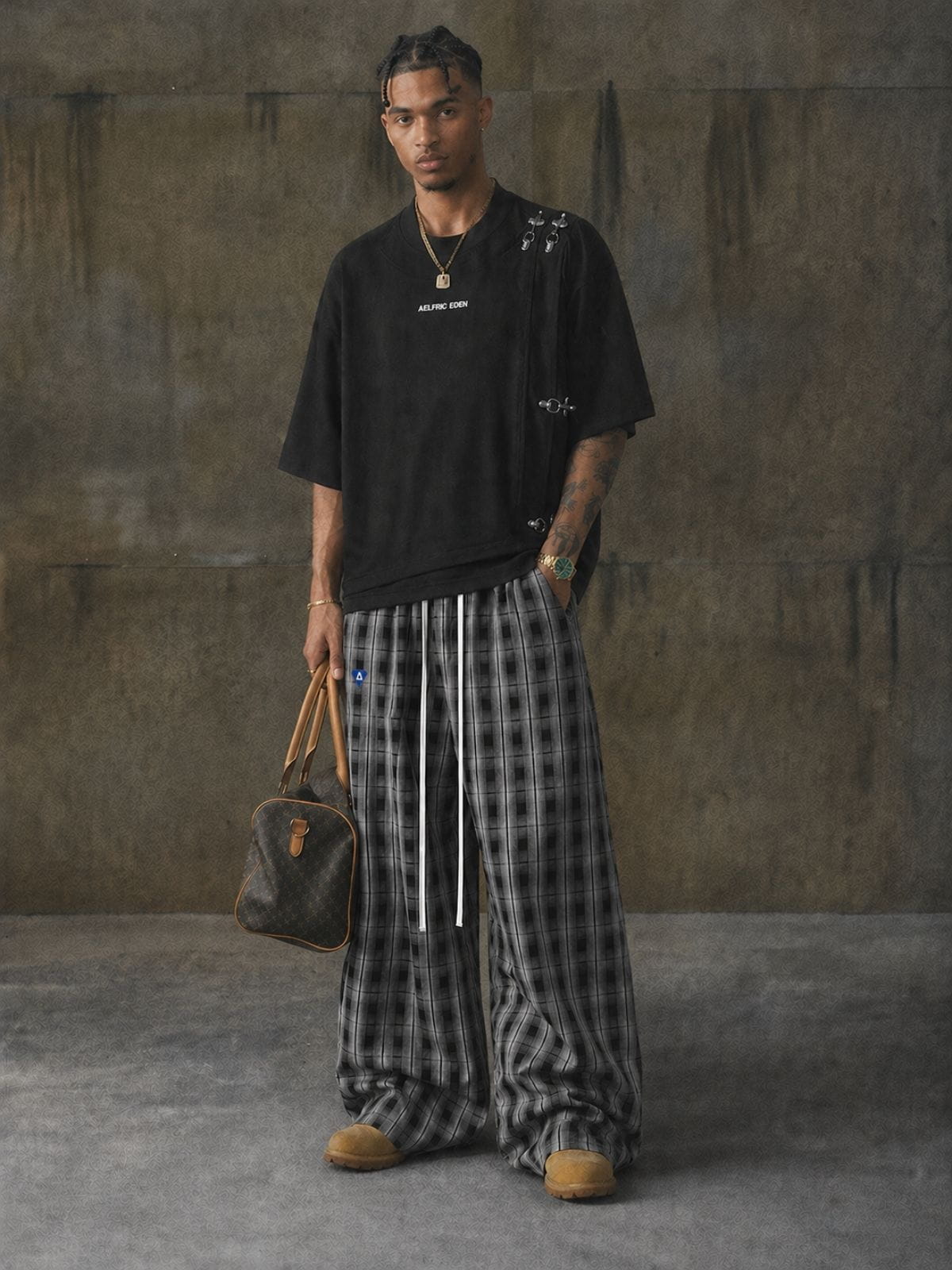 CloudCheck Baggy Plaid Pants