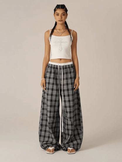 CloudCheck Baggy Plaid Pants